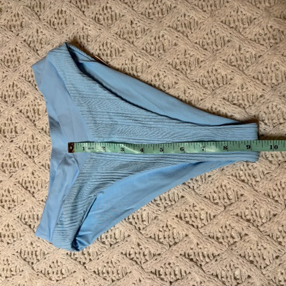 L*Space Ribbed‎ Bitsy Cut Bikini Bottom Blue Swimwear-XS-NWOT w/hygiene sticker